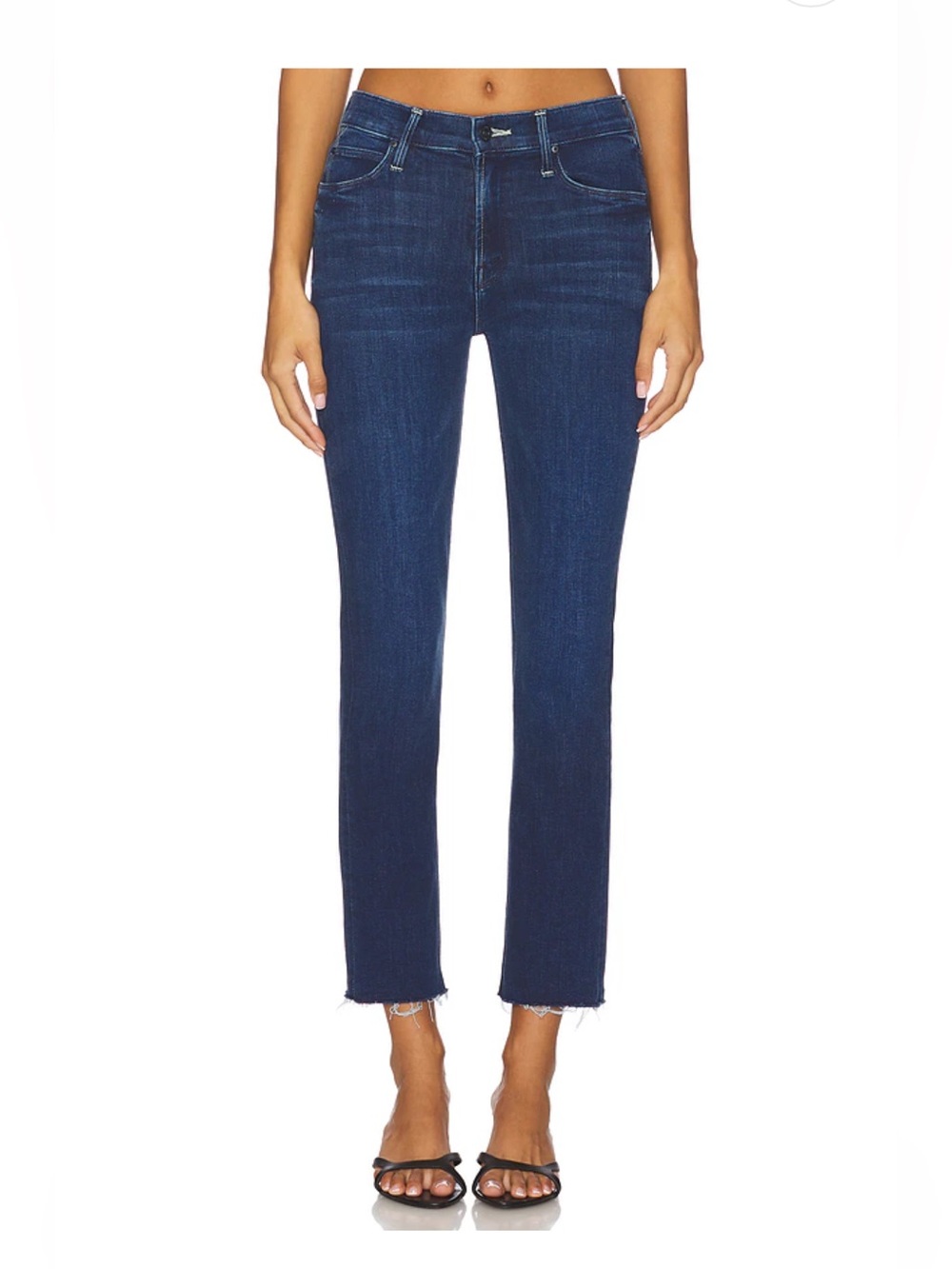 MOTHER Jeans 26 The Mid Rise Dazzler Ankle Fray Jeans in Fancy Meeting You Here